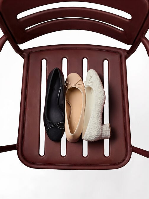 Bow Ballet Pumps, Sand, hi-res