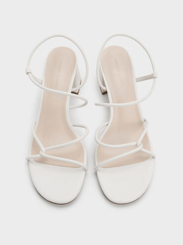 Meadow Strappy Block Heel Sandals, White, hi-res