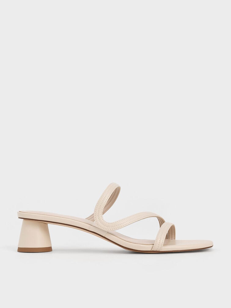 Wavy Strap Mules, Chalk, hi-res