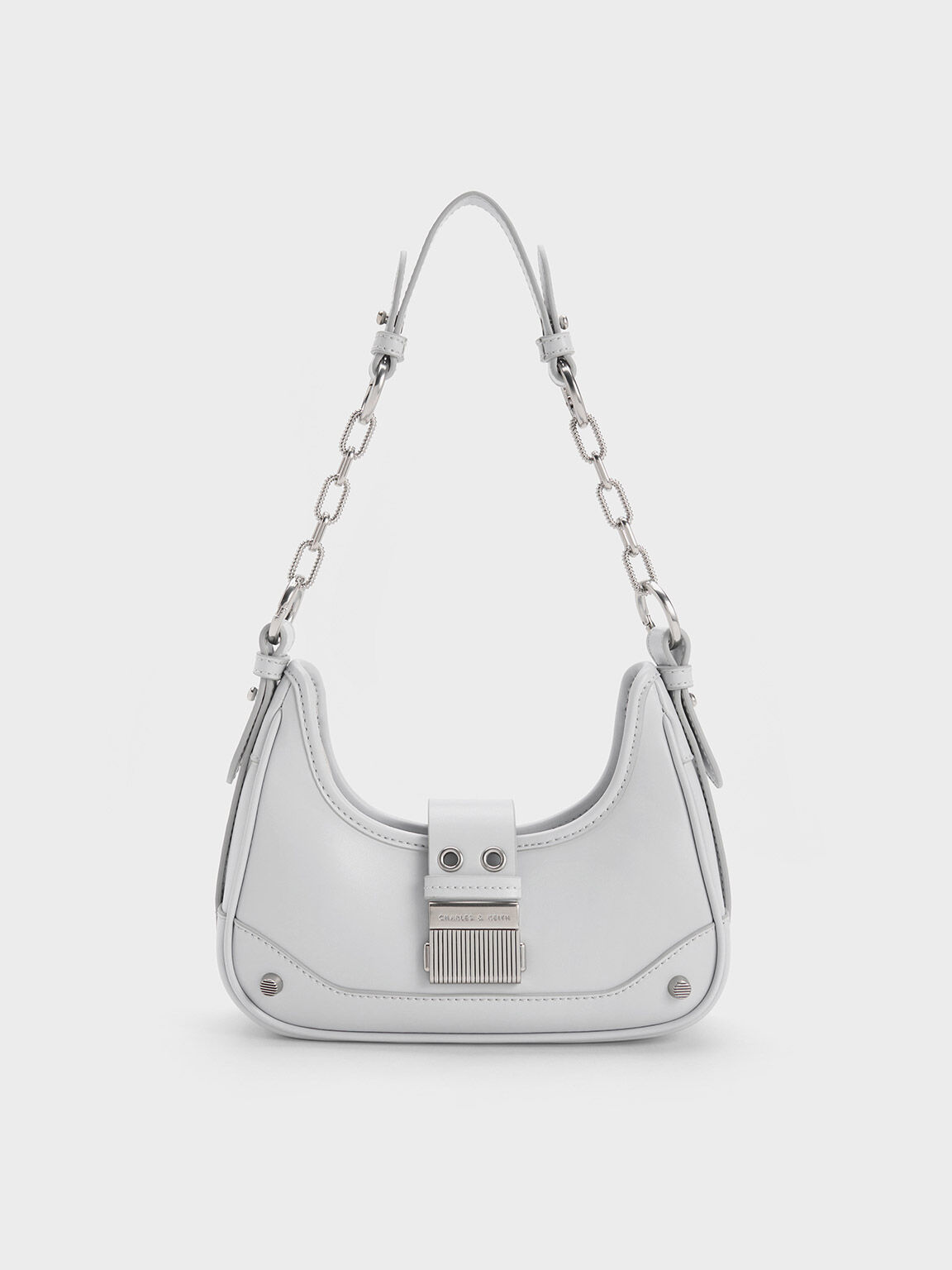 Winslet Belted Hobo Bag, Light Grey, hi-res