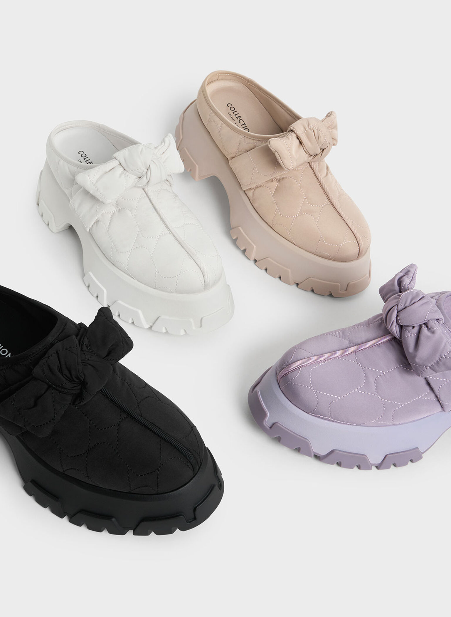 Recycled Polyester Knotted Platform Mules, Nude, hi-res
