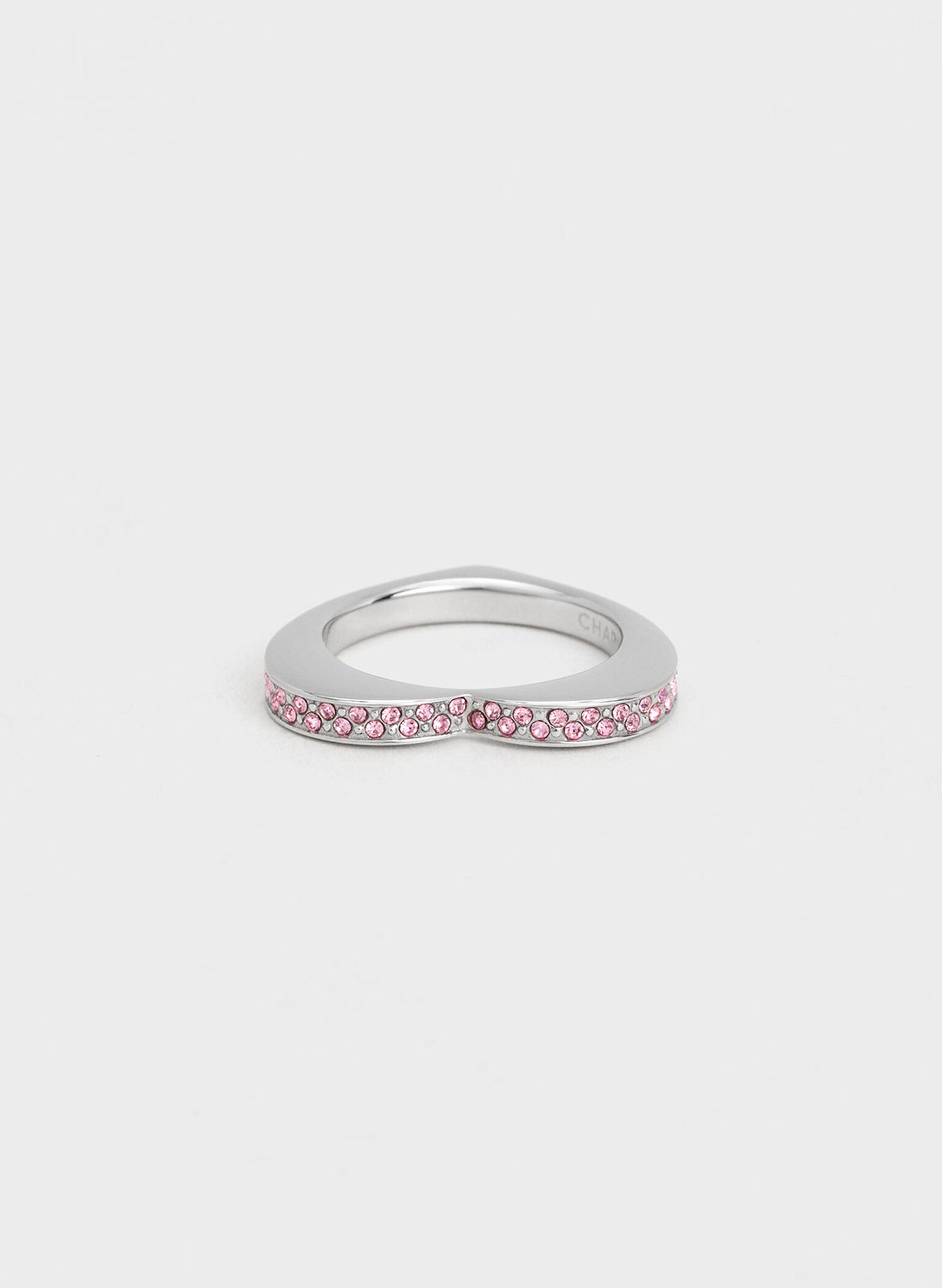 Malorie Crystal Heart Ring, Silver, hi-res