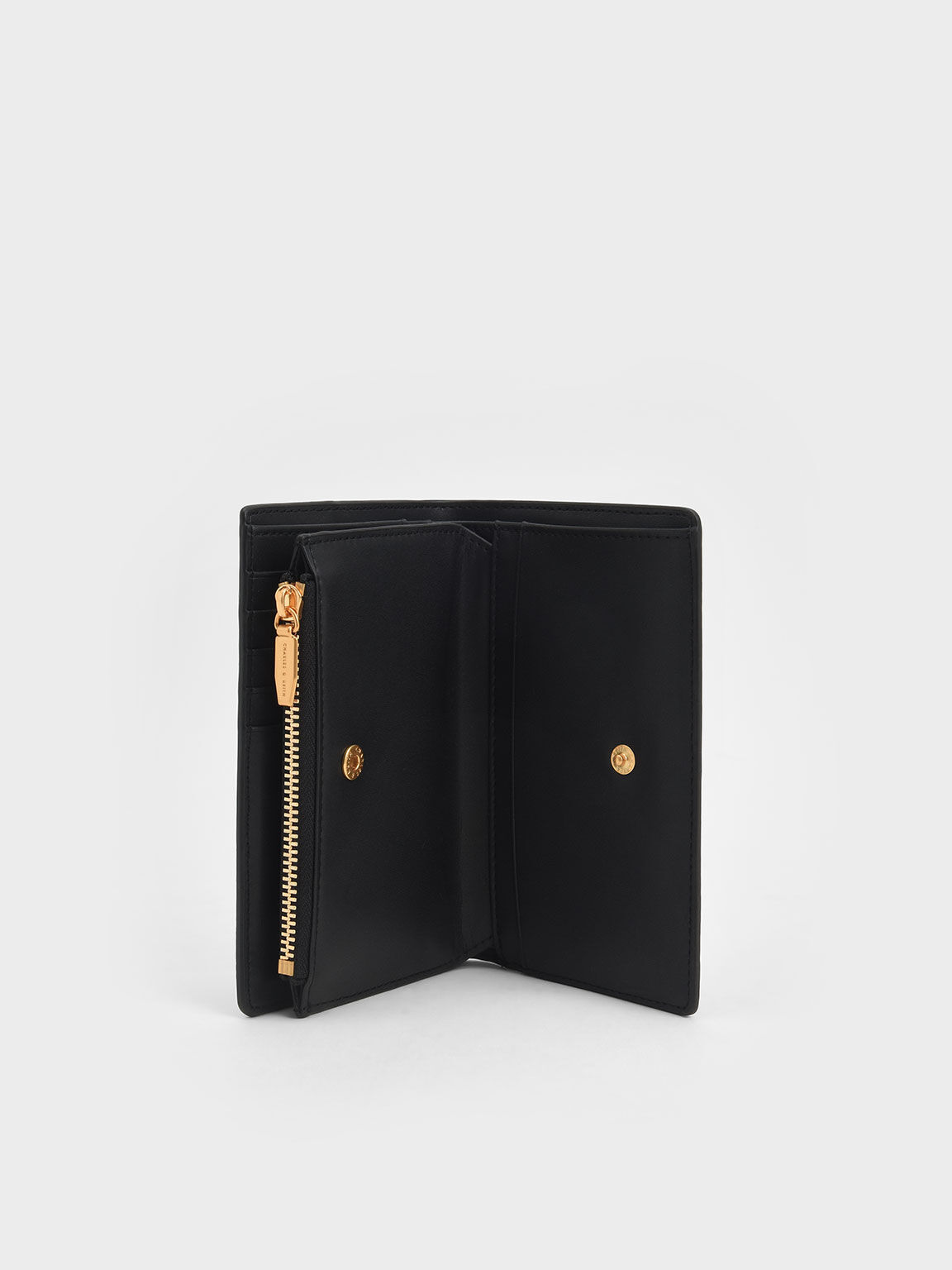 Top Zip Short Wallet, Black, hi-res