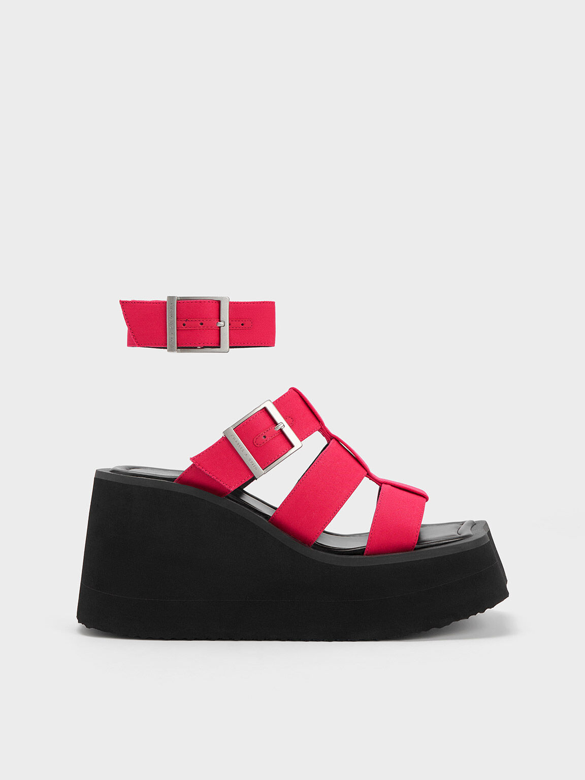 Fuchsia Iisa Flatform Gladiator Sandals - CHARLES & KEITH MO