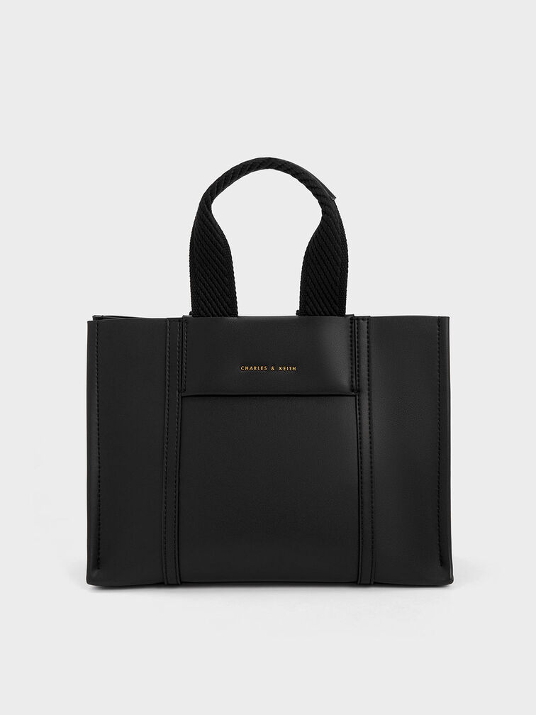 Charles & Keith boxy tote bag in black