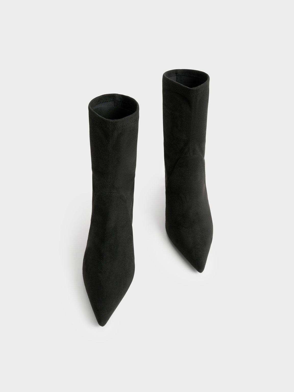 Textured Kitten Heel Ankle Boots, Black Textured, hi-res
