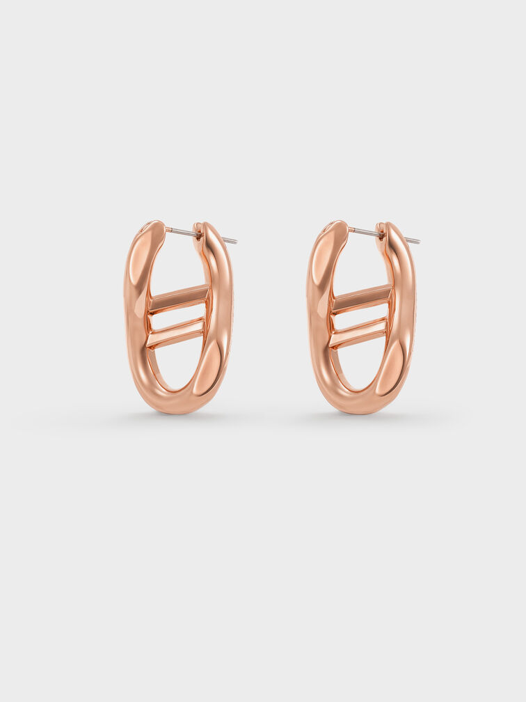 Nyra Sculptural Drop Earrings, Rose Gold, hi-res