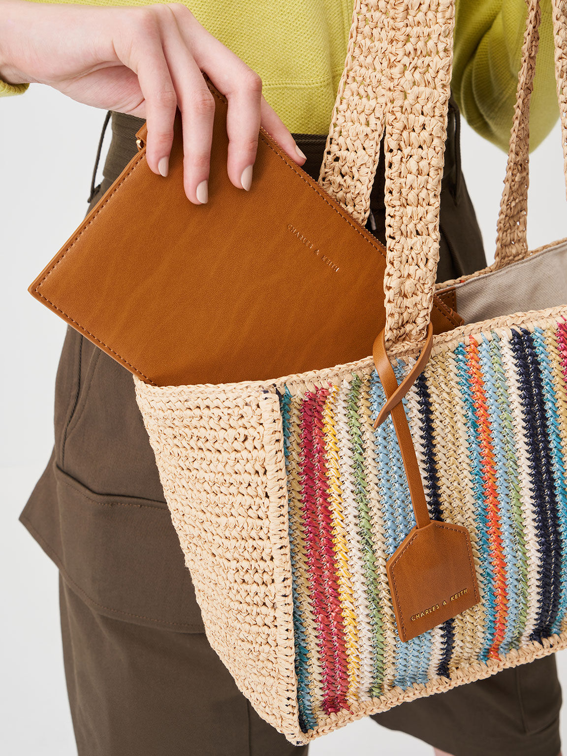 Clarissa Raffia Tote Bag, Multicolor, hi-res