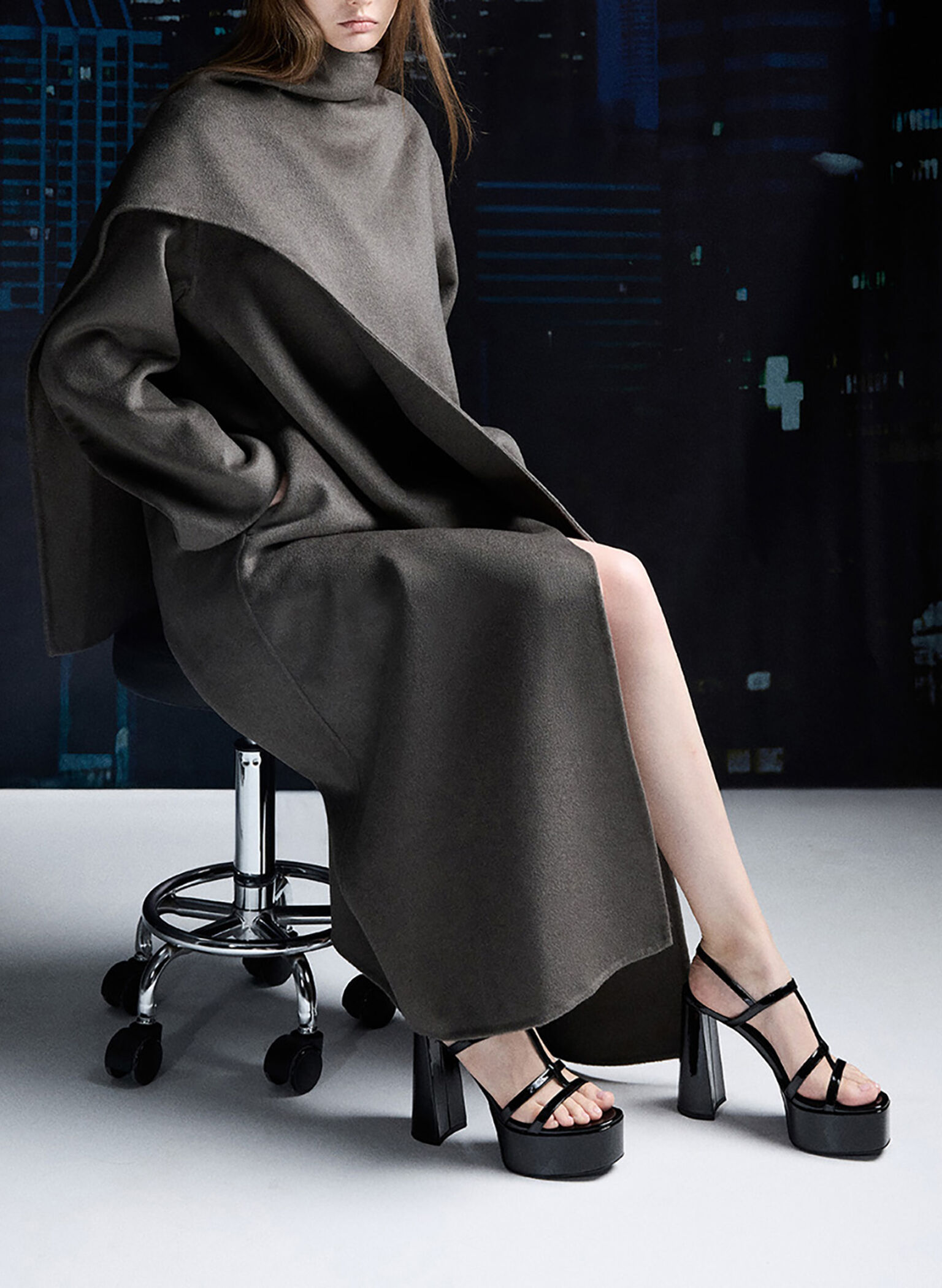 Patent T-Bar Strappy Platform Sandals, Black Patent, hi-res