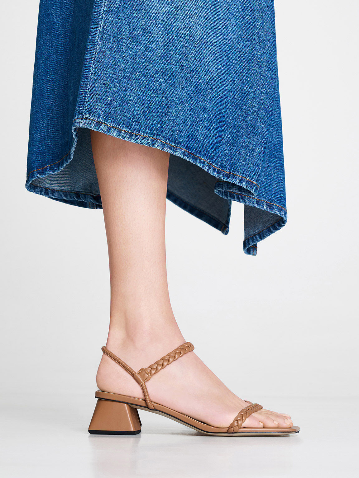 Caramel Braided Back Strap Sandals CHARLES & KEITH MY