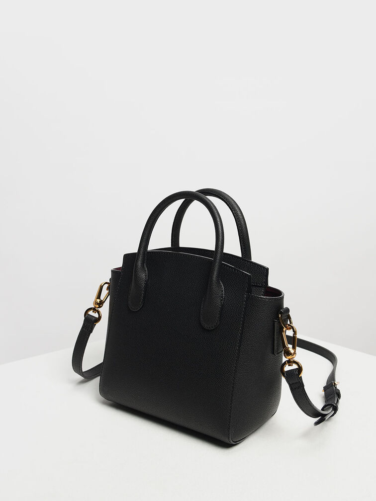 Classic Double Top Handle Bag, Black, hi-res