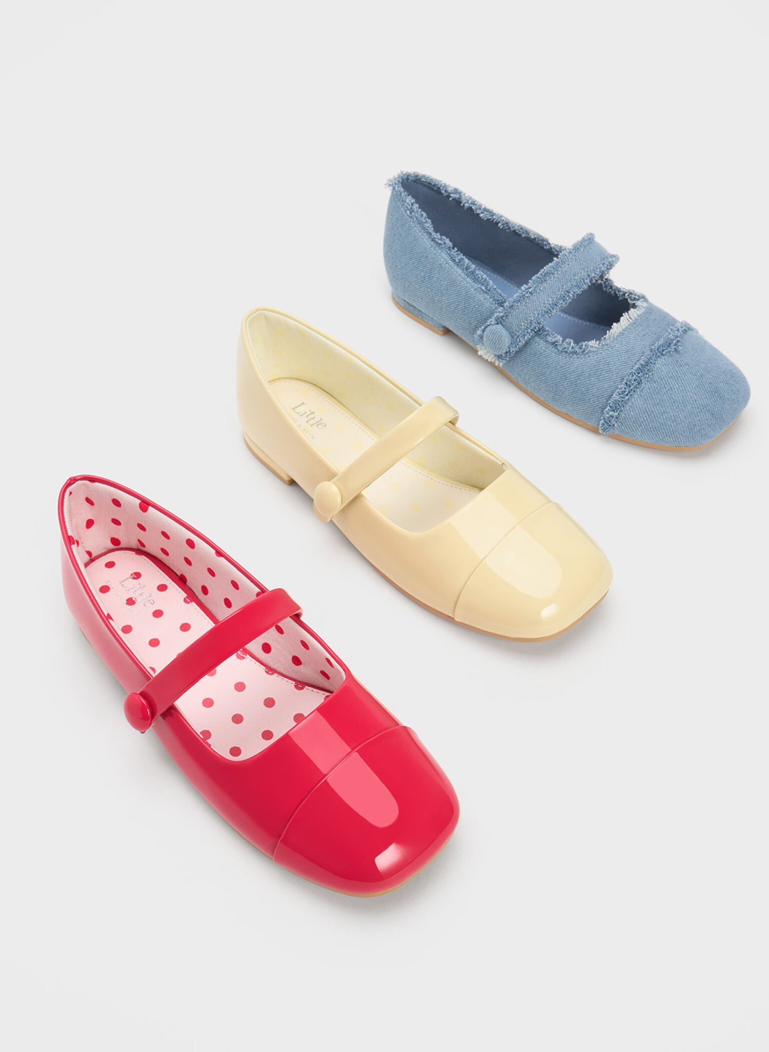 Girls' Patent Mary Jane Flats, Pink, hi-res