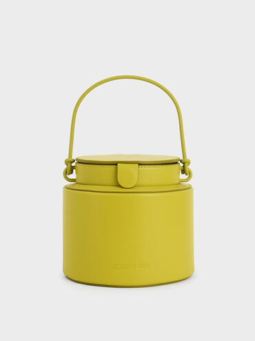 Cylindrical Bucket Bag, Green, hi-res