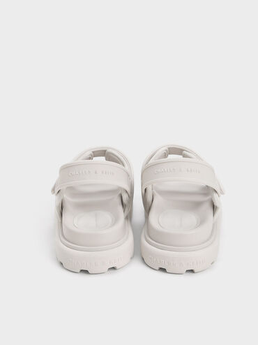 Romilly Puffy Sports Sandals, White, hi-res