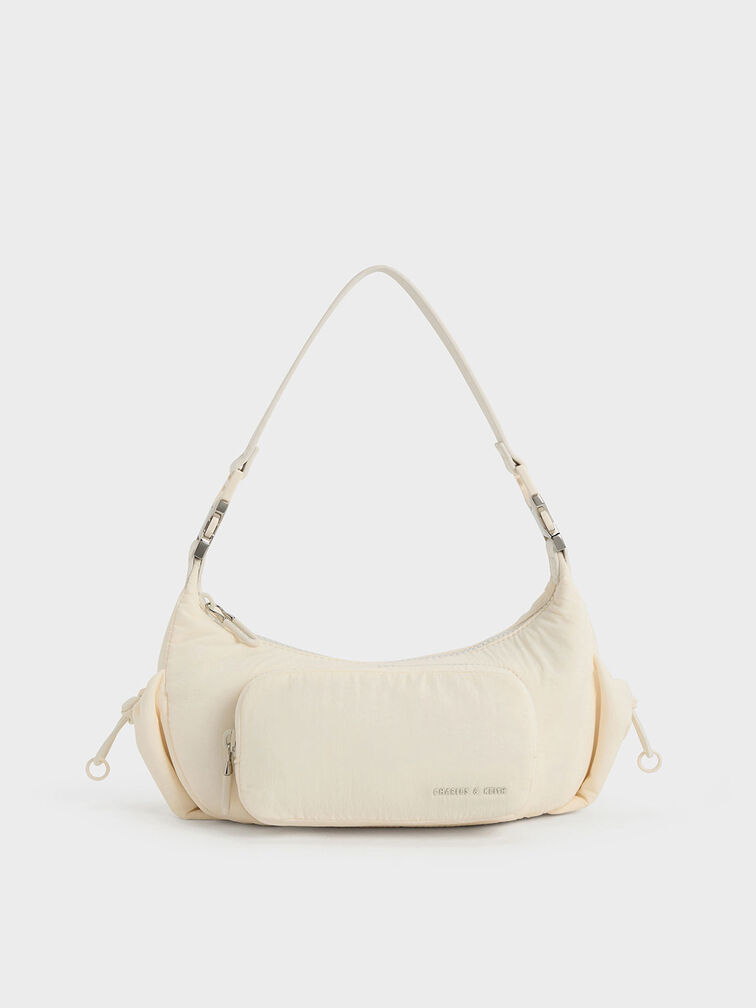 Bolso Soleil de nylon, Crema, hi-res