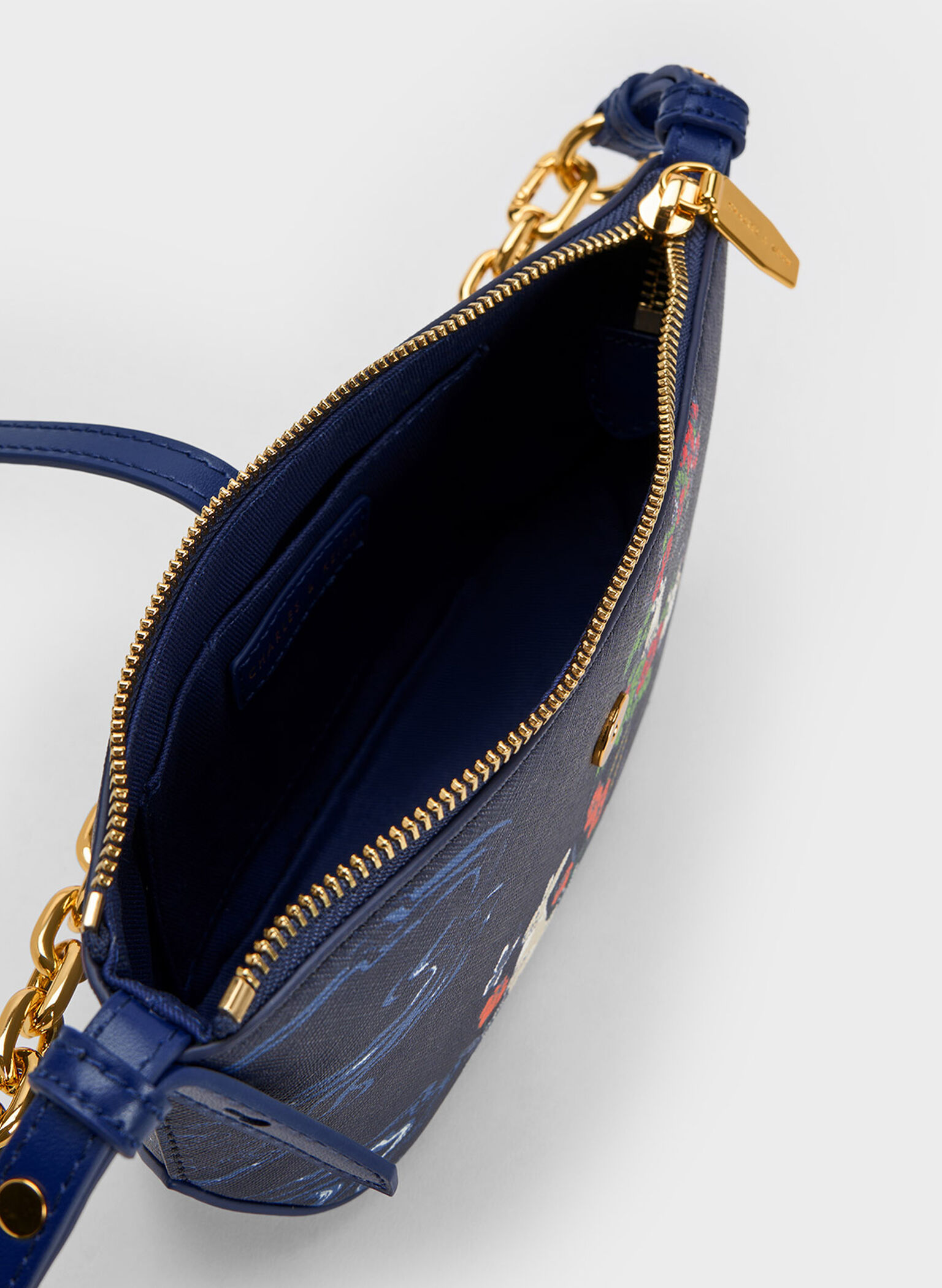 Rabbit Illustrated Belted Bag, Navy, hi-res
