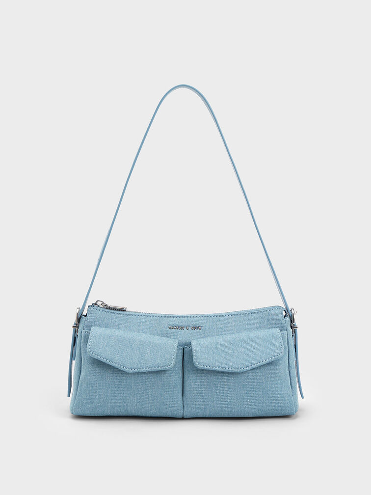 Double Pouch Shoulder Bag - Blue