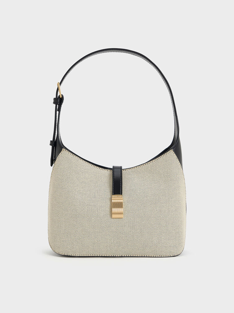 Wisteria Canvas Belted Shoulder Bag, Multi, hi-res