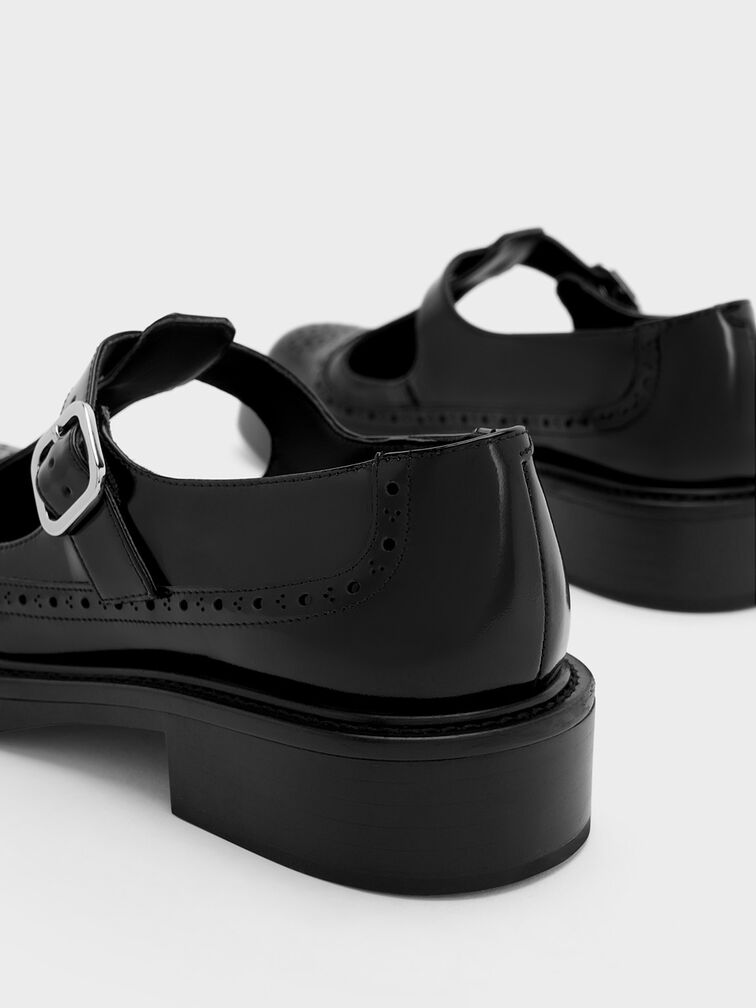 Maysie Black Patent Flatform Loafers