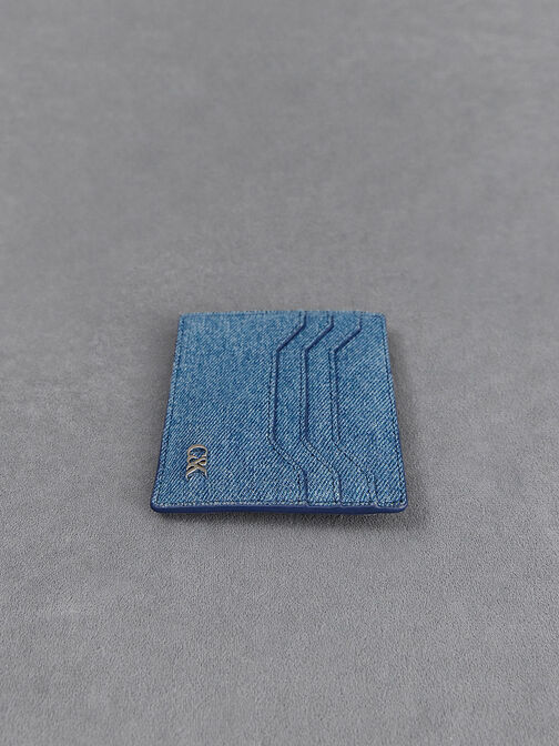 Denim Multi-Slot Card Holder, Blue, hi-res