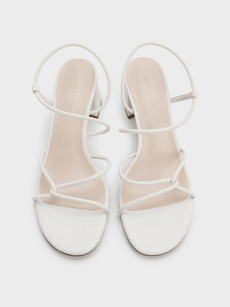 Meadow Strappy Block Heel Sandals, White, hi-res