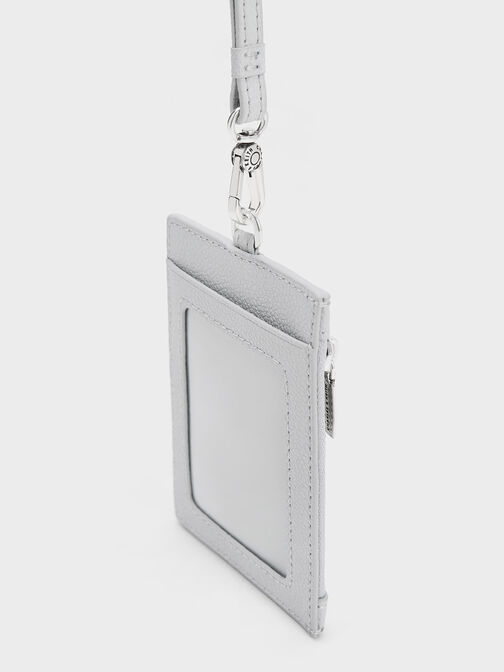 Twilia Side-Zip Card Holder, Light Grey, hi-res