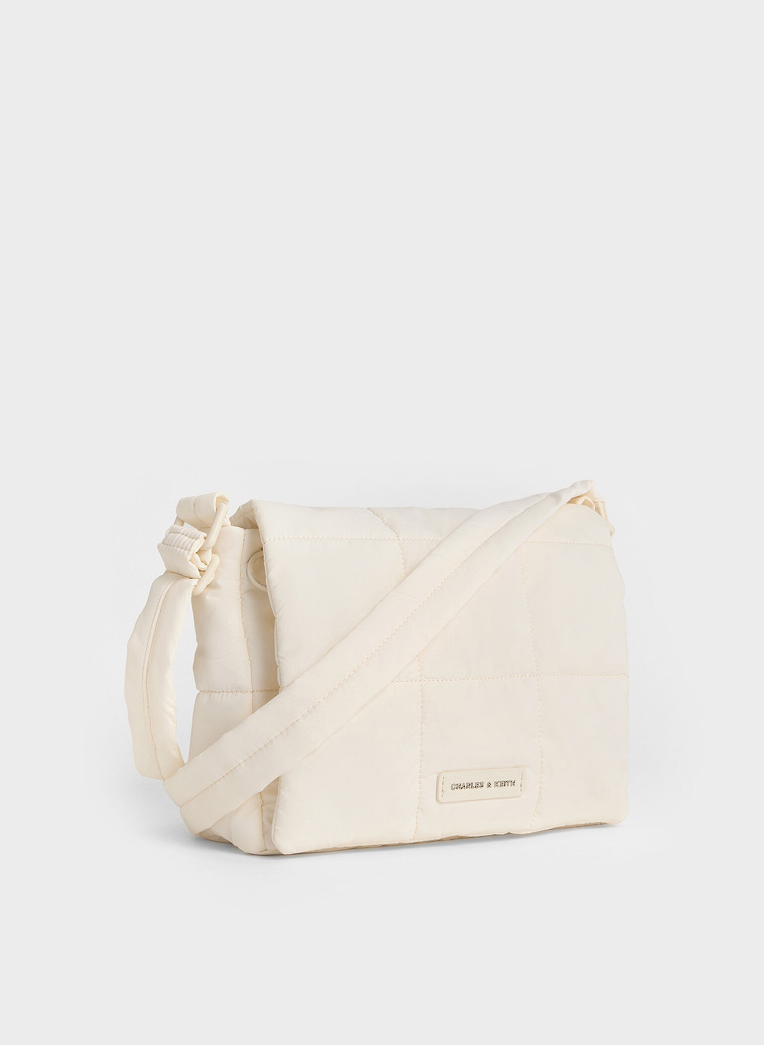 Mini Errya Nylon Quilted Puffy Crossbody Bag, White, hi-res
