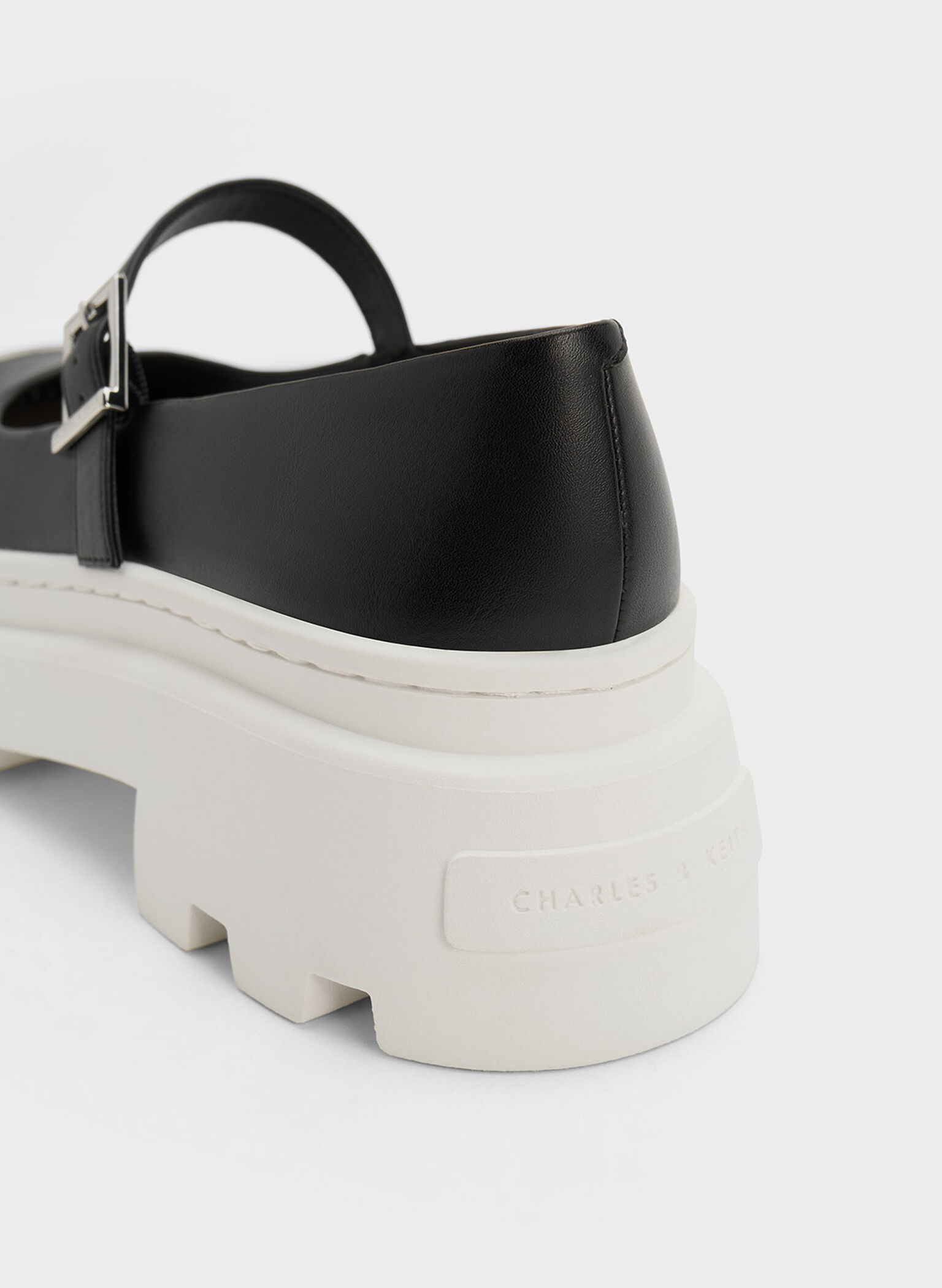 Indra Two-Tone Platform Mary Janes, Black, hi-res