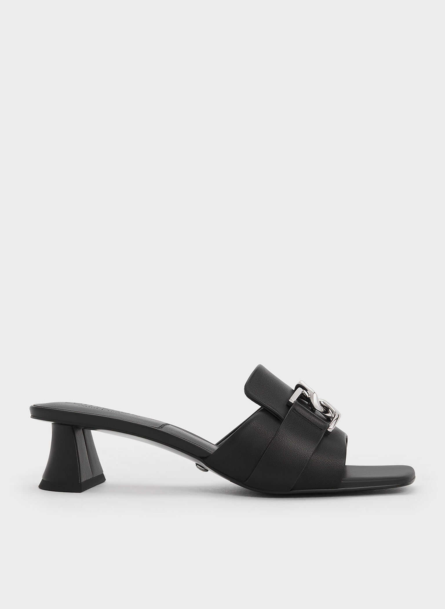 Gabine Leather Block Heel Mules, Black, hi-res