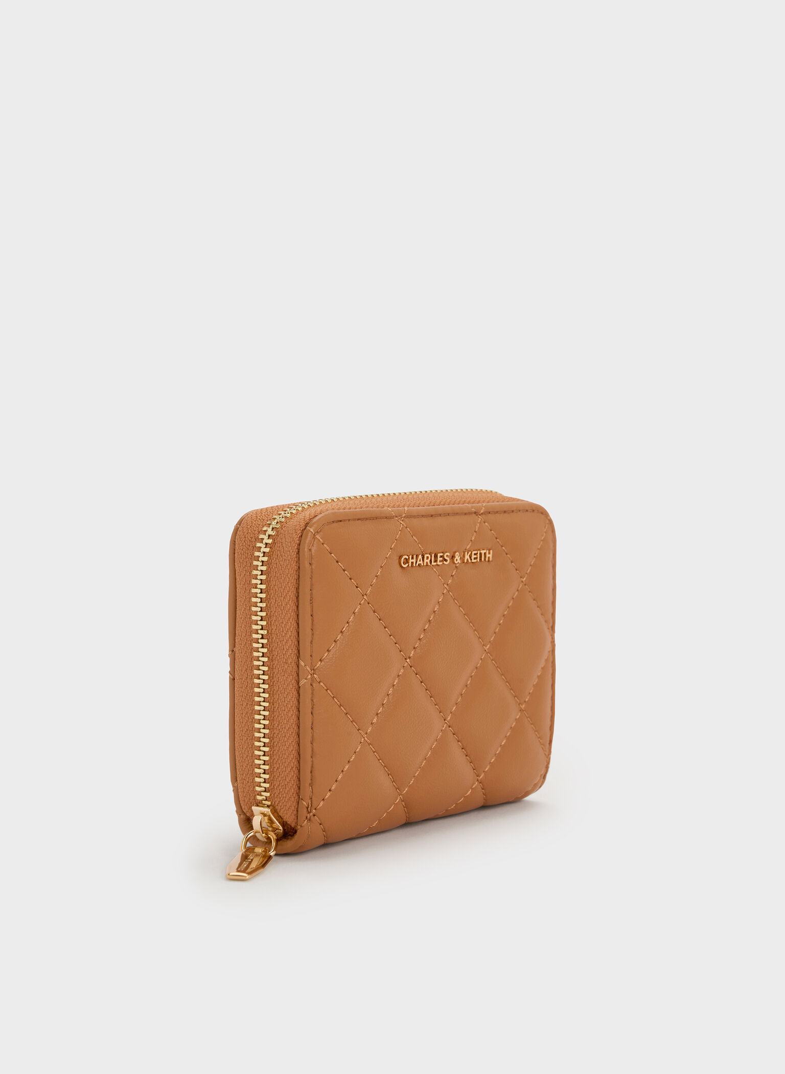 Alva Quilted Zip-Around Wallet, Russet Brown, hi-res