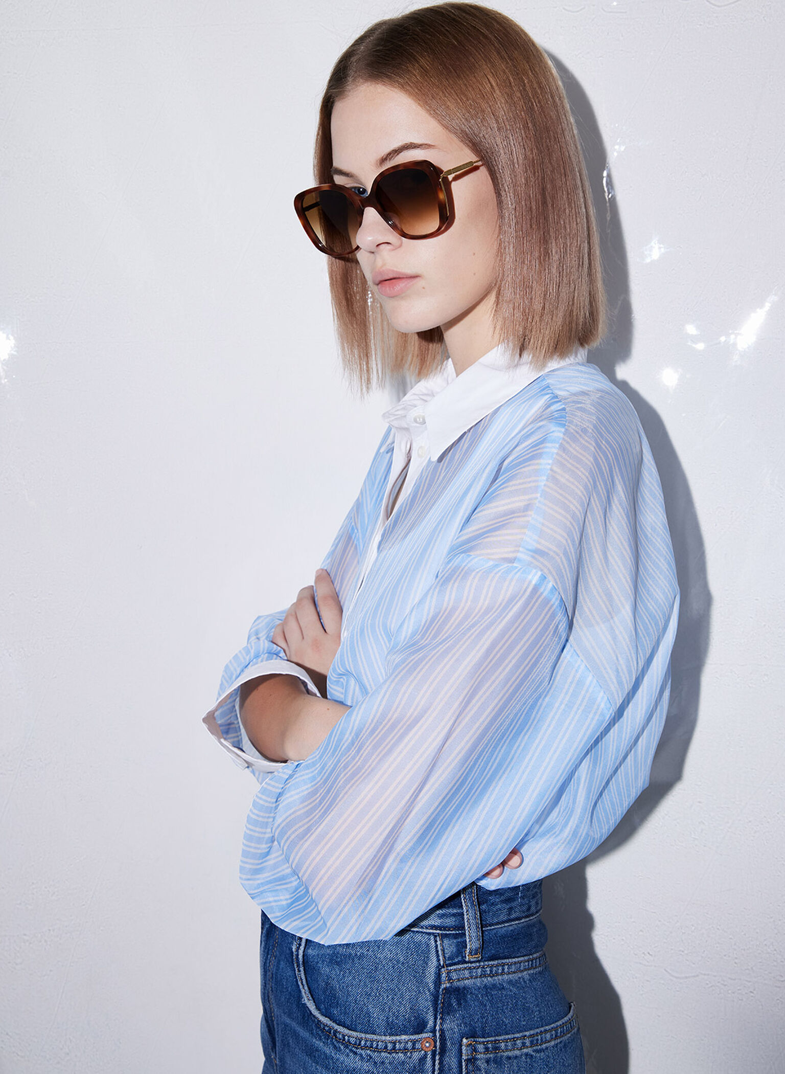 Renee Recycled Acetate Butterfly Sunglasses, T. Shell, hi-res