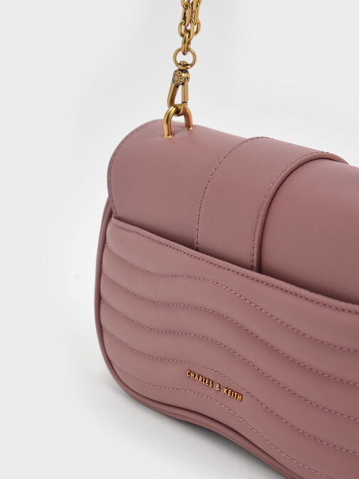 Aubrielle Panelled Crossbody Bag, Mauve, hi-res