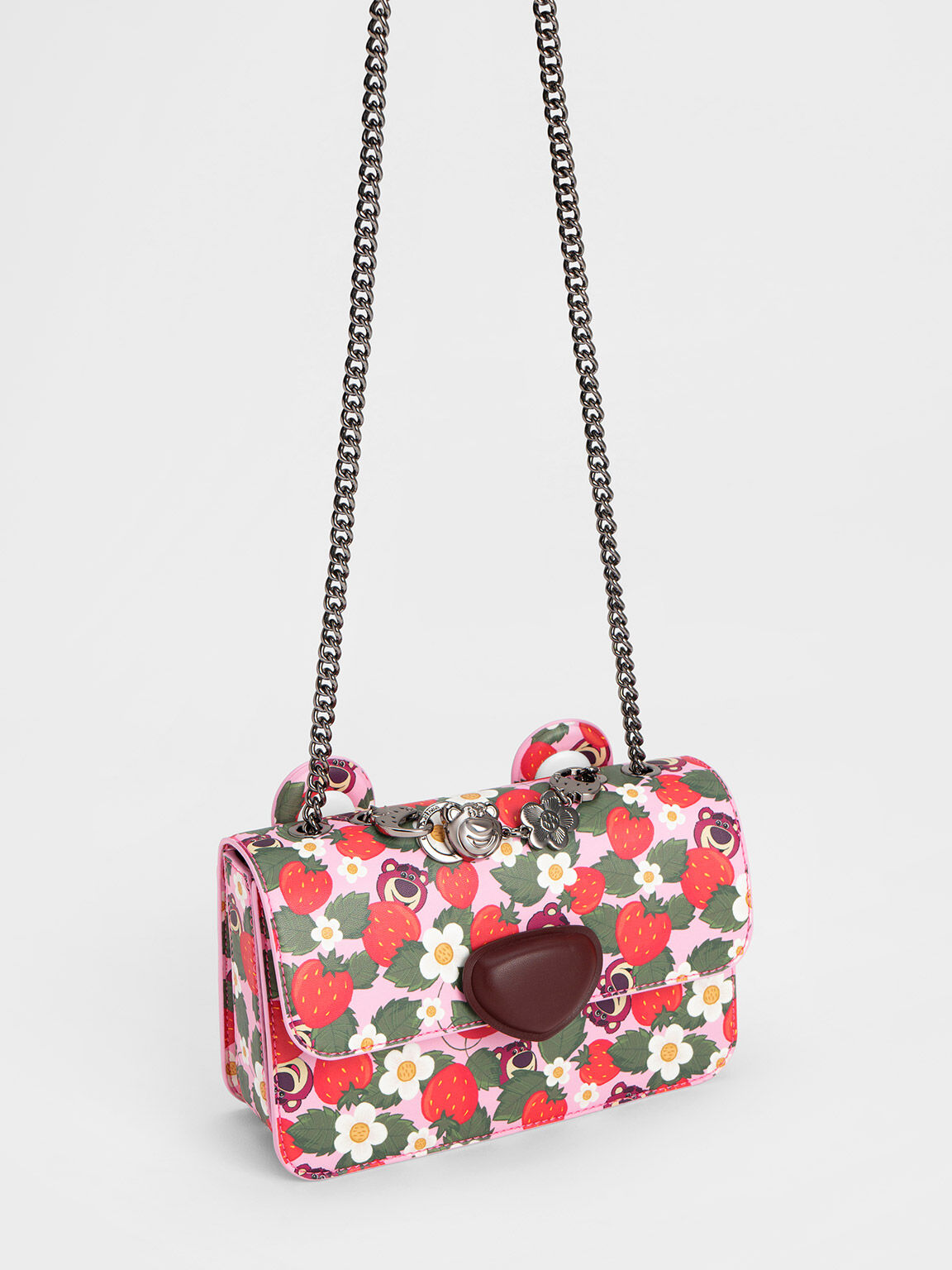 Lotso Strawberry Print Front Flap Bag, Multi, hi-res