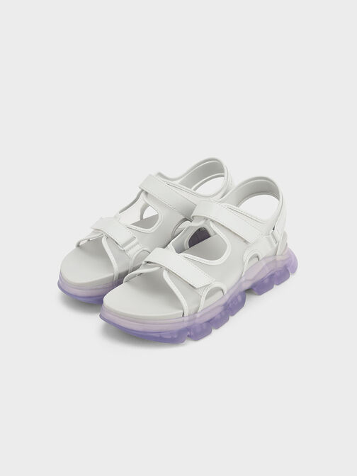 透視厚底涼鞋, 紫色, hi-res