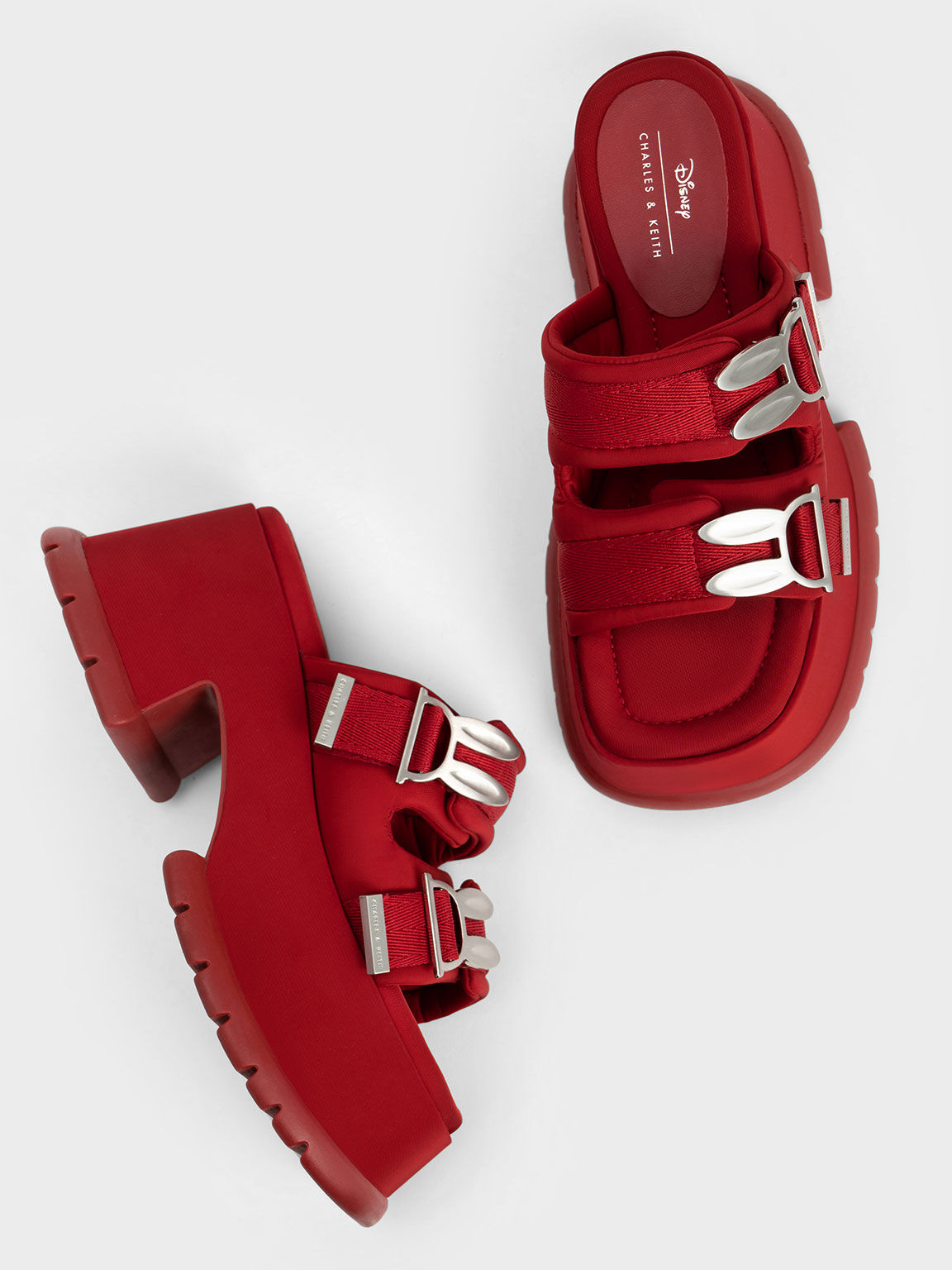 Judy Hopps Metallic Accent Wedge Mules, Red, hi-res