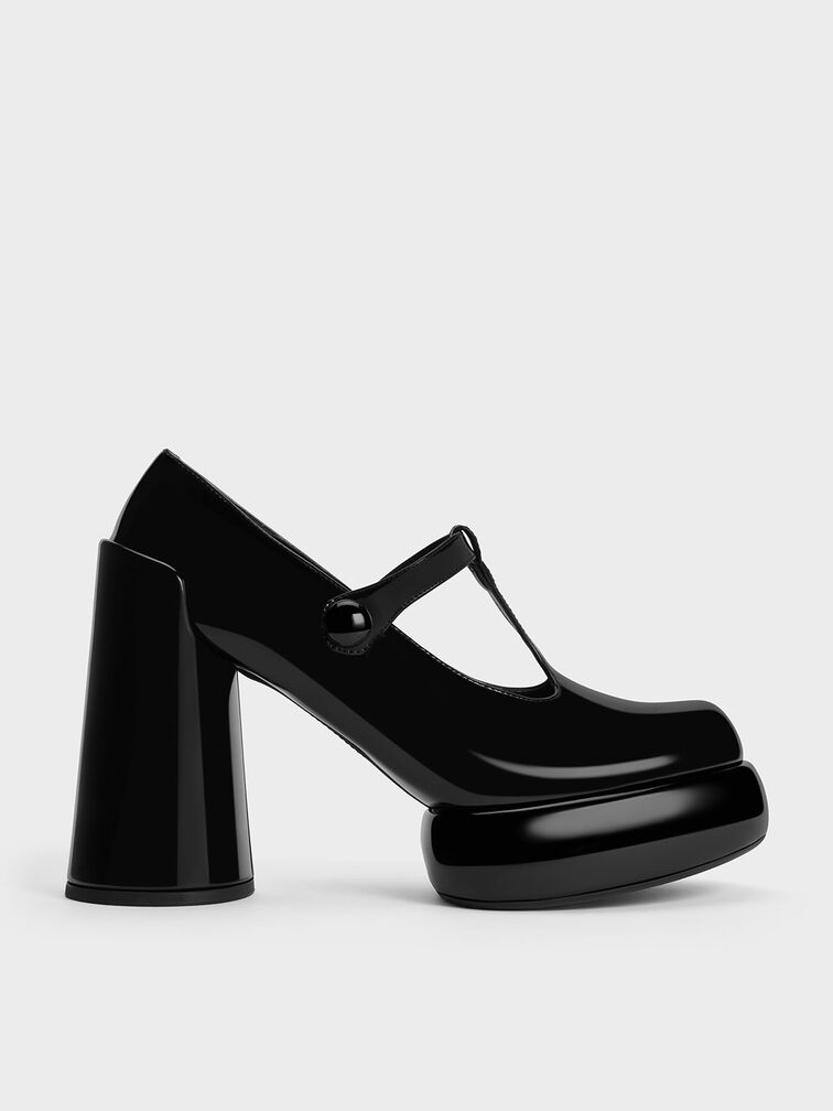 Darcy Patent T-Bar Platform Mary Janes, Black Patent, hi-res