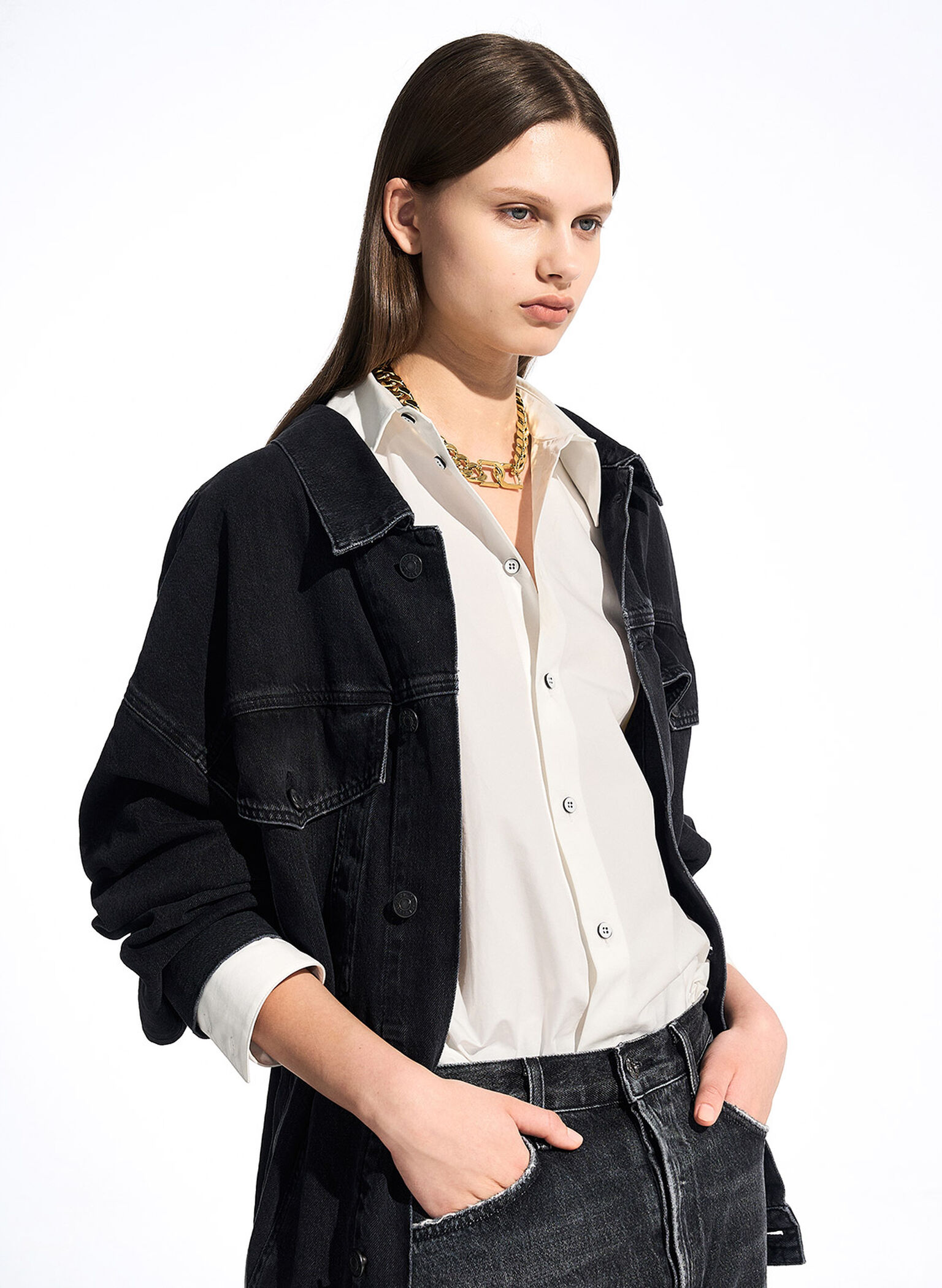 Gabine Chain-Link Choker Necklace, Gold, hi-res