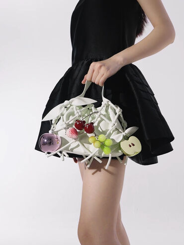 Bolso Ally fruncido y flexible con nudo, Mint Sorbet, hi-res
