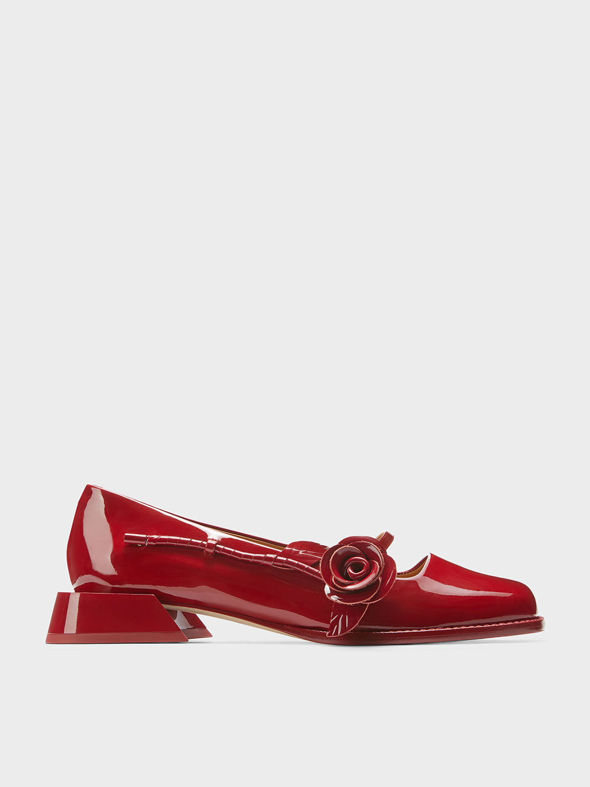 SHUSHU/TONG x CHARLES & KEITH: 一枝玫瑰花系列Chloris瑪莉珍鞋, 紅色, hi-res