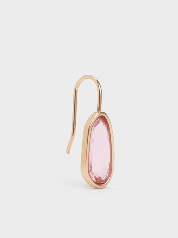 Evangeline Pink Crystal Drop Earrings, Rose Gold, hi-res