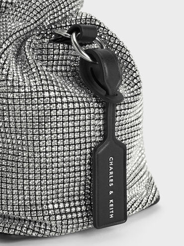 Yama Crystal-Embellished Tote Bag, Silver, hi-res