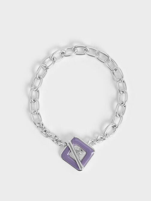 Ellowyn Square Chain-Link Bracelet, Lilac, hi-res