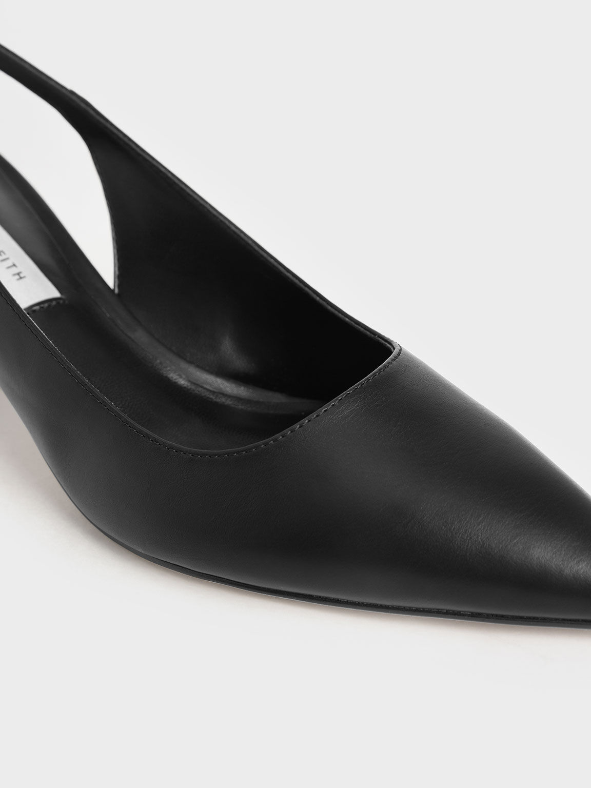 Black Metallic Accent Slingback Court 