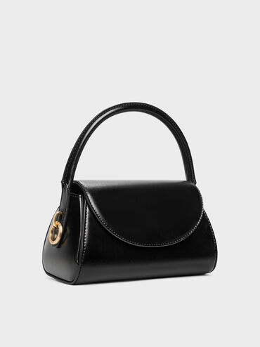 Kaila Front Flap Top Handle Bag, Black, hi-res