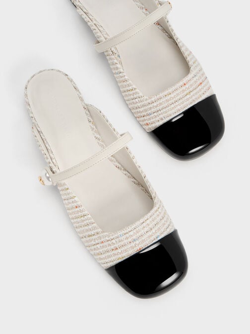 珍珠釦穆勒鞋, 奶油色, hi-res