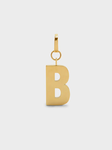 Gold Alphabet Keychain, Gold, hi-res