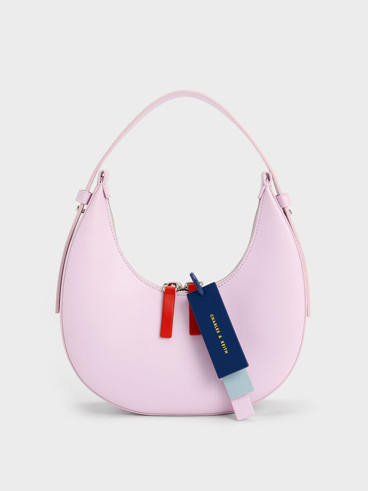 Cockade Crescent Hobo Bag, Lilac, hi-res