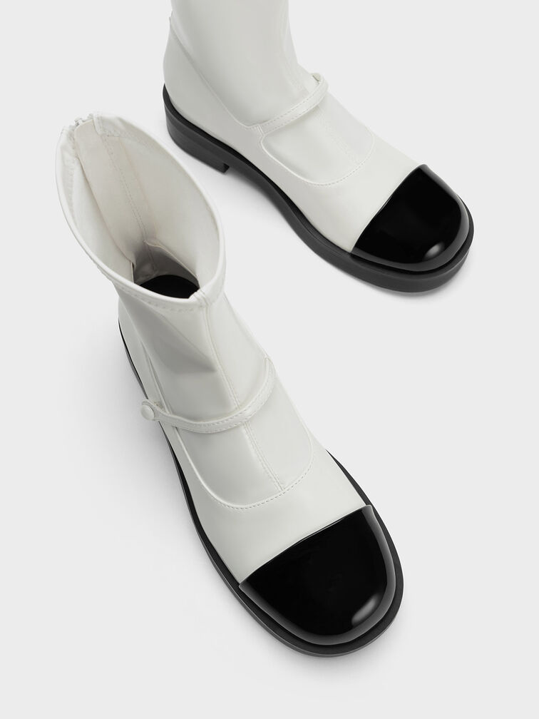 瑪莉珍造型短靴, 白色, hi-res