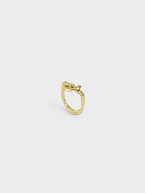 施華洛世奇® 水晶心型戒指, 金色, hi-res