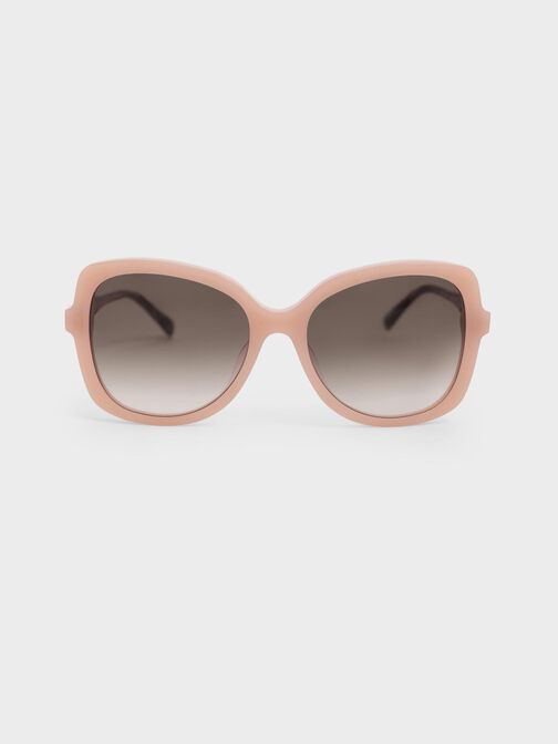 Gafas de sol de mariposa de acetato reciclado, Rosa, hi-res